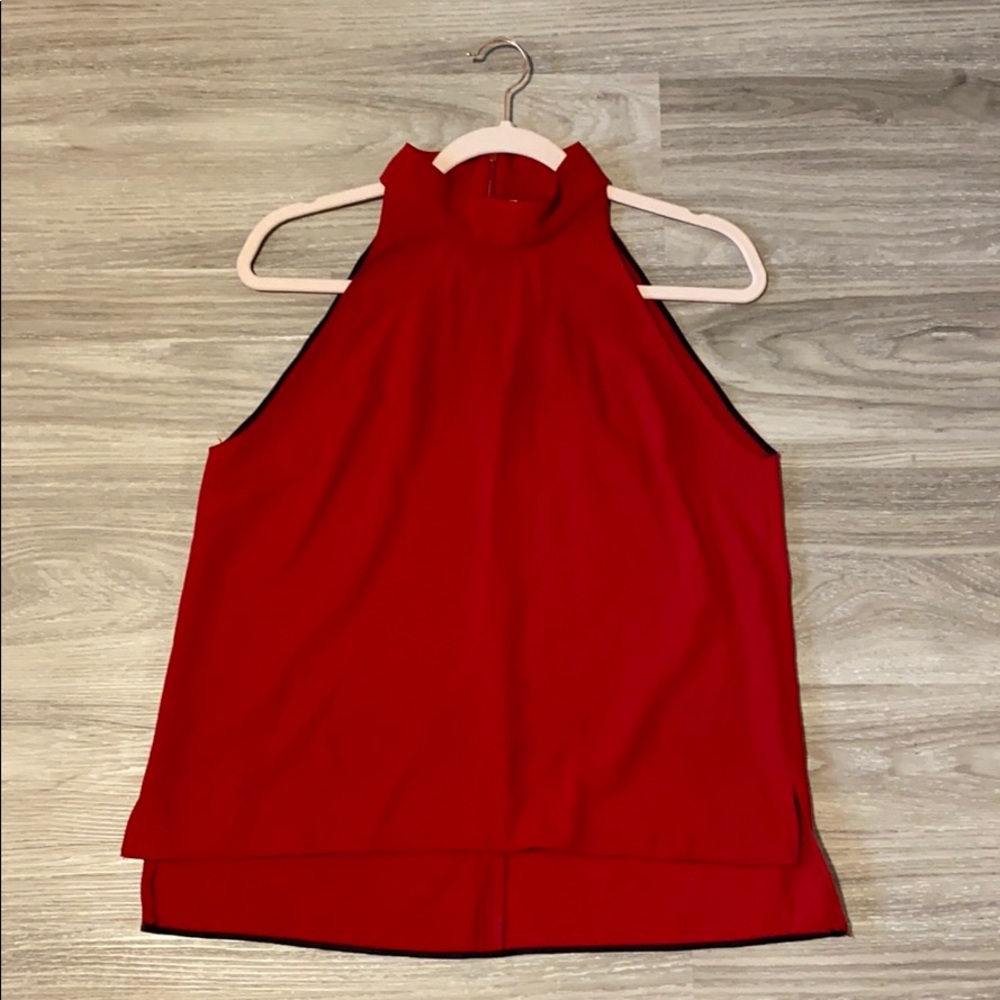 Zara Red Halter Top W Zipper